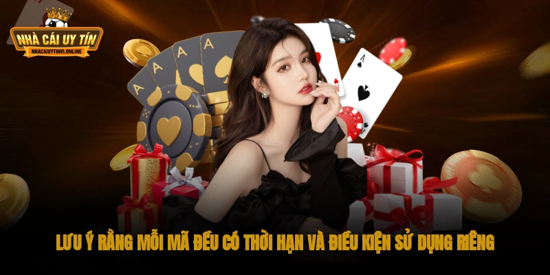 Lưu ý rằng mỗi mã đều có thời hạn và điều kiện sử dụng riêng